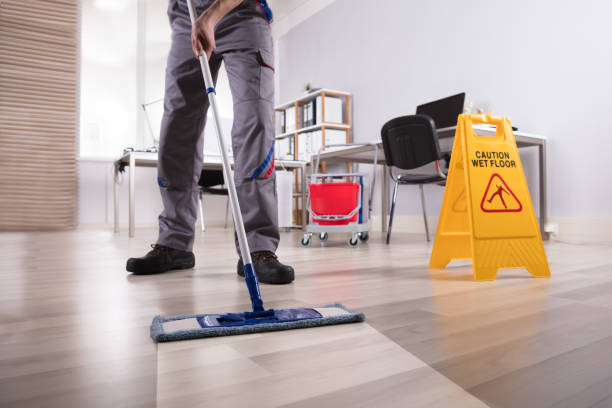 Monthly office cleaner cleaning commercial building floor