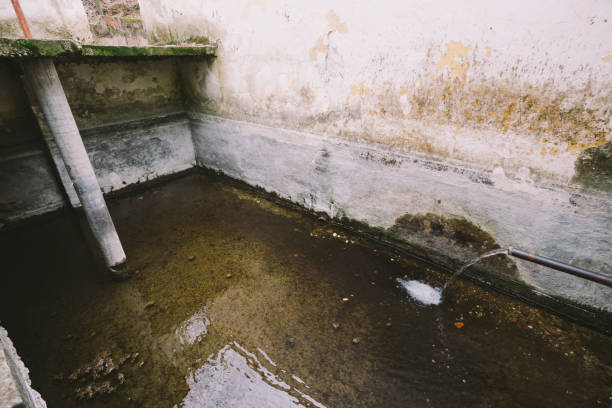 water stored on concrete underground water tank